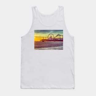 Landmark Santa Monica Pier At Sunset Tank Top